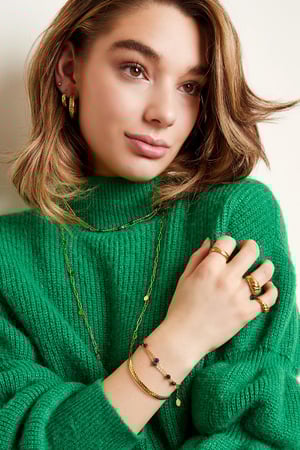 stainless steel bracelet with colorful stones  h5 Picture2